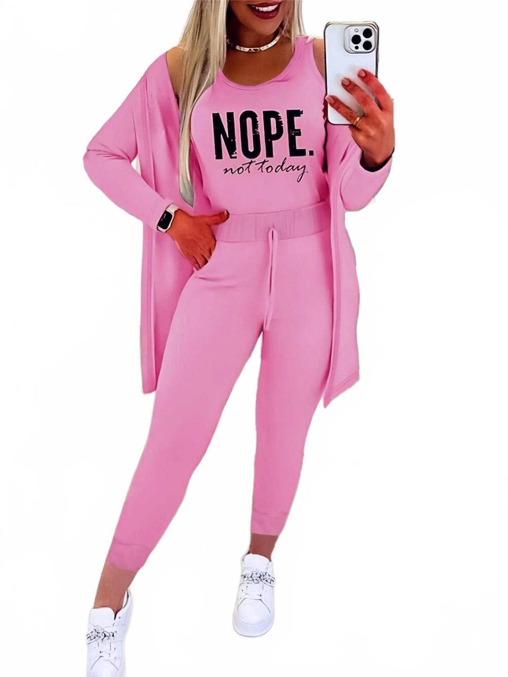 NEW ROSA CLOTHING cardigan vest sports leggings set in pink